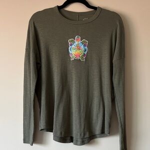 Grateful Dead inspired Terrapin Upcycled Aerie Olive Green Real Soft Shirt